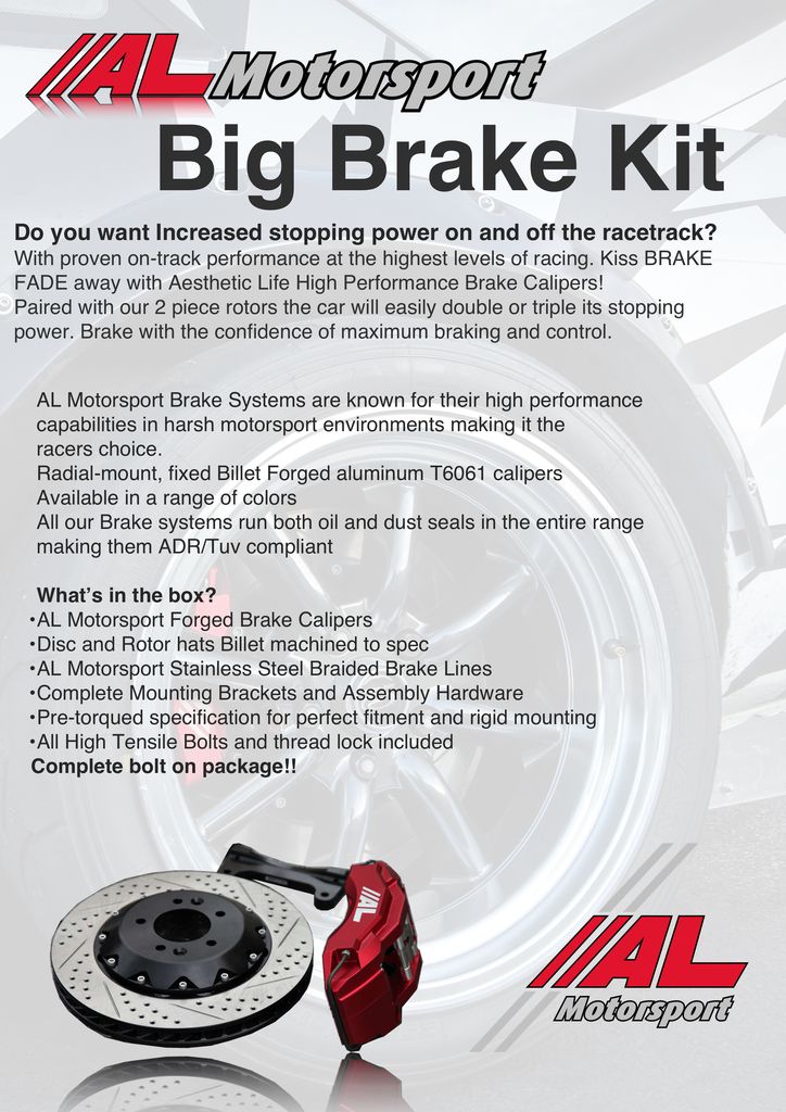 Buy Mazda RX8 0912 8 POT Big Brake Upgrade Kit 380mm in Sydney